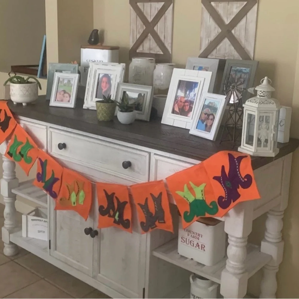 Halloween witches boots felt banner / Halloween decor